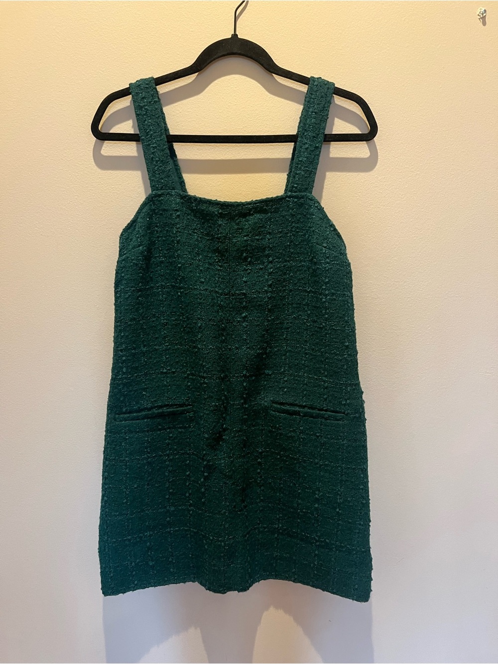 Abercrombie & Fitch Women's Textured Emerald Green Sleeveless Dress